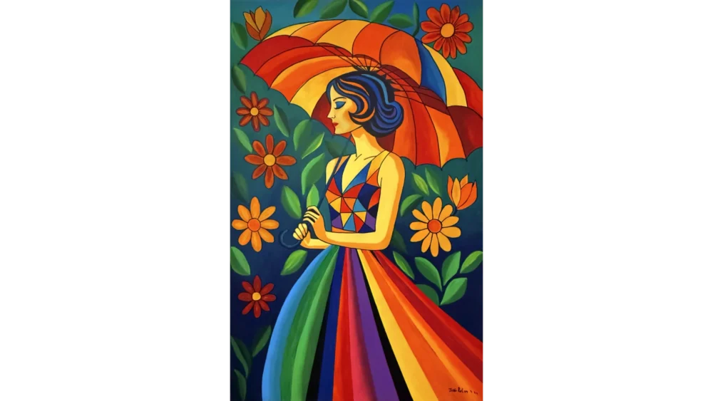 A moça do guarda chuva